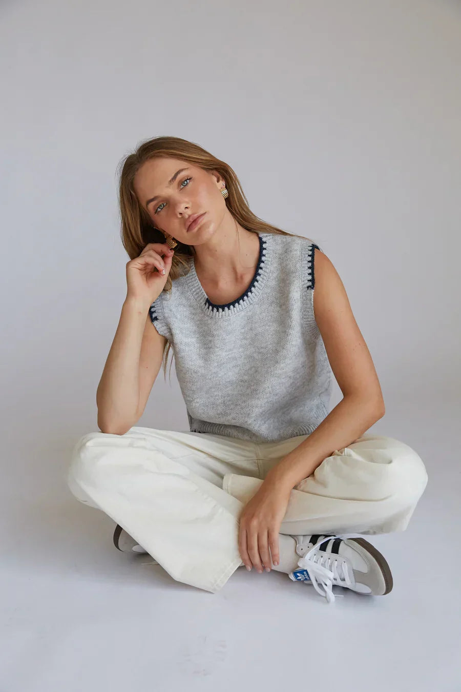 Casey Knit Stitch Sweater Vest