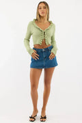 Denim Skorts Skirt Mid Rise