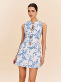 Floral Print Decor Pocket Dress