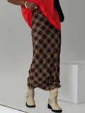 Hayze Maxi Skirt Brown Check