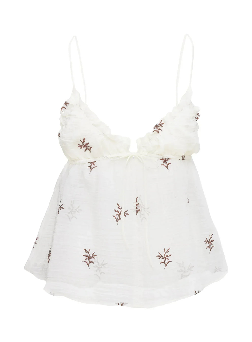 Cinnamon Embroidered Top Cream