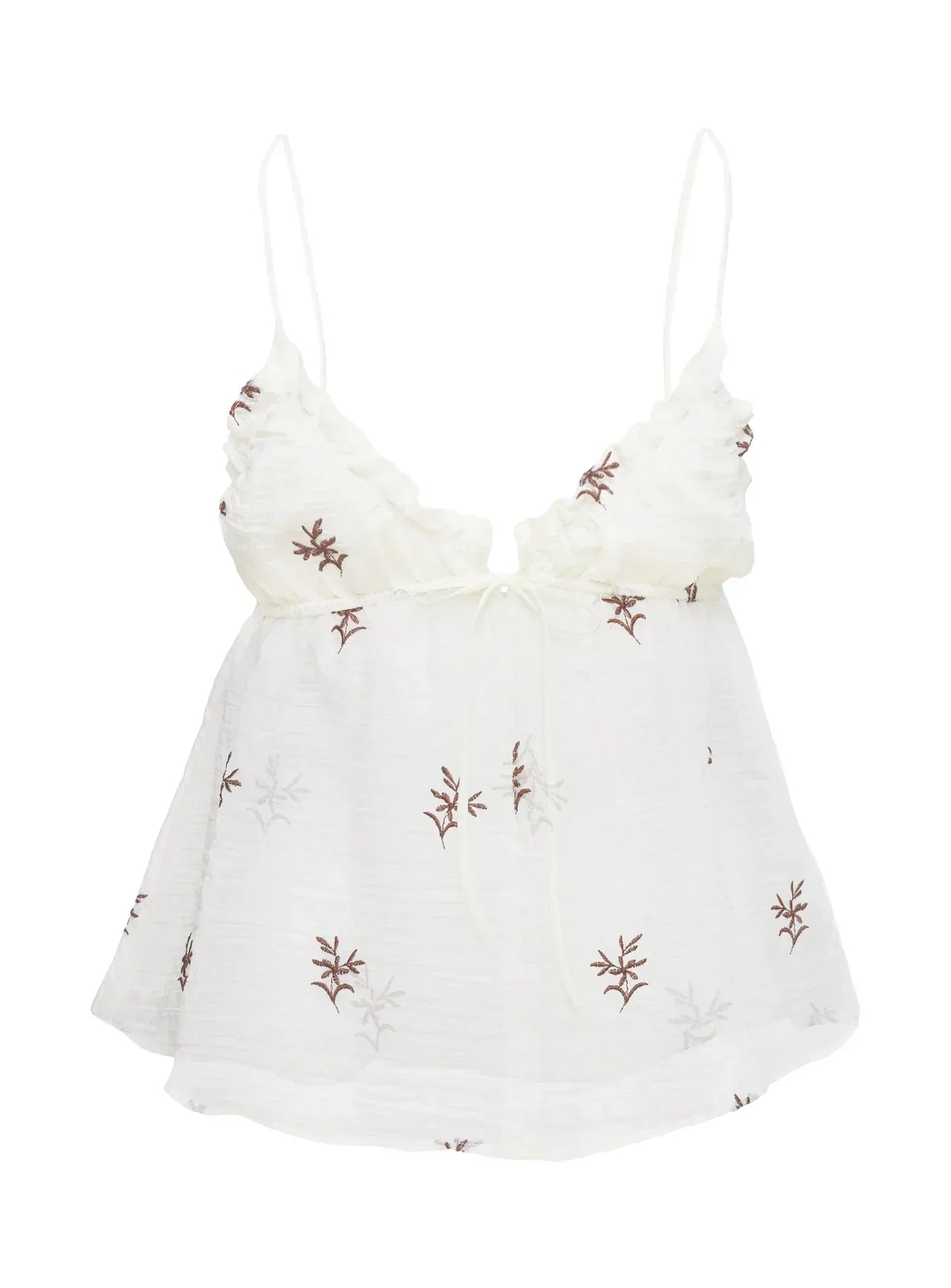 Cinnamon Embroidered Top Cream