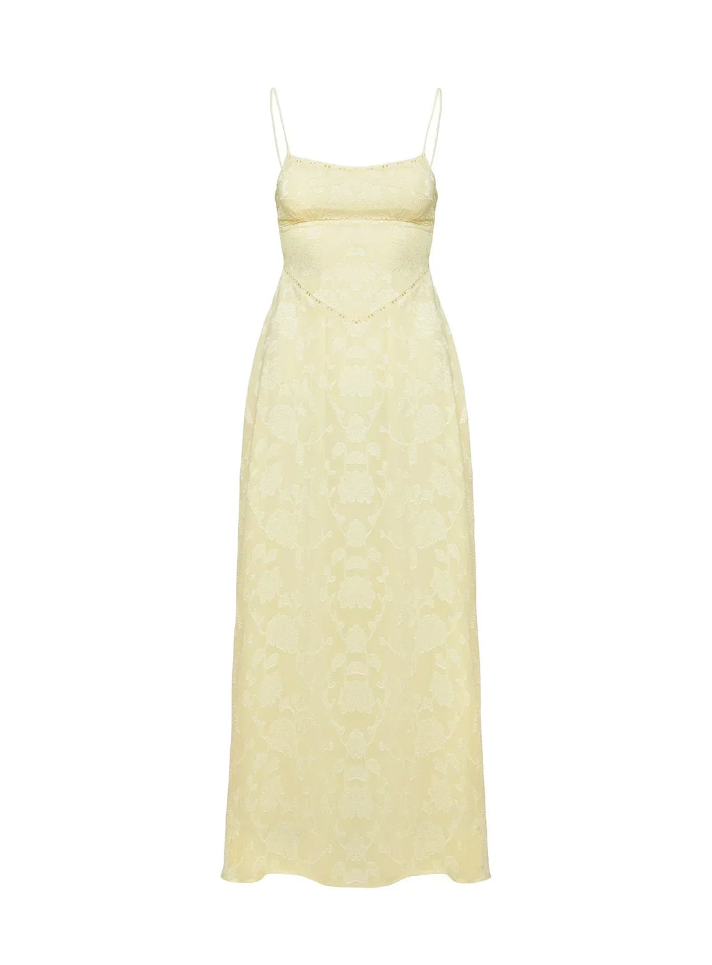 South Of France Sheer Maxi Dress Yellow Petite