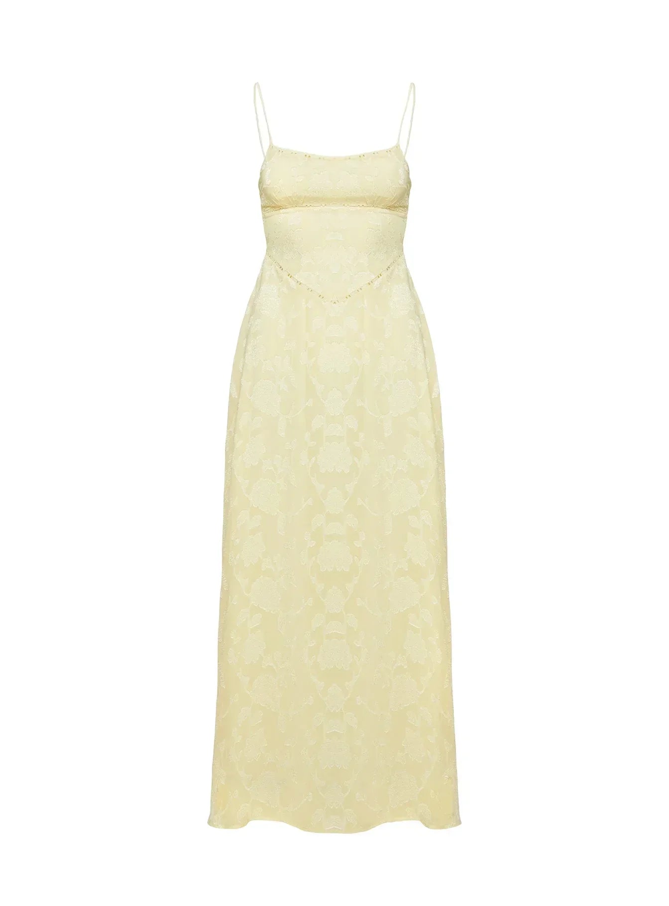 South Of France Sheer Maxi Dress Yellow Petite