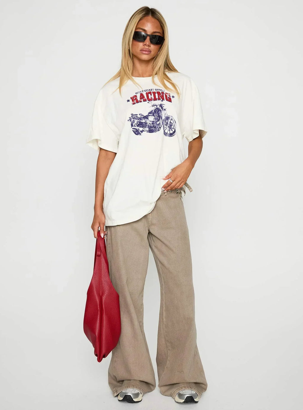 West Coast Style Oversized Top White
