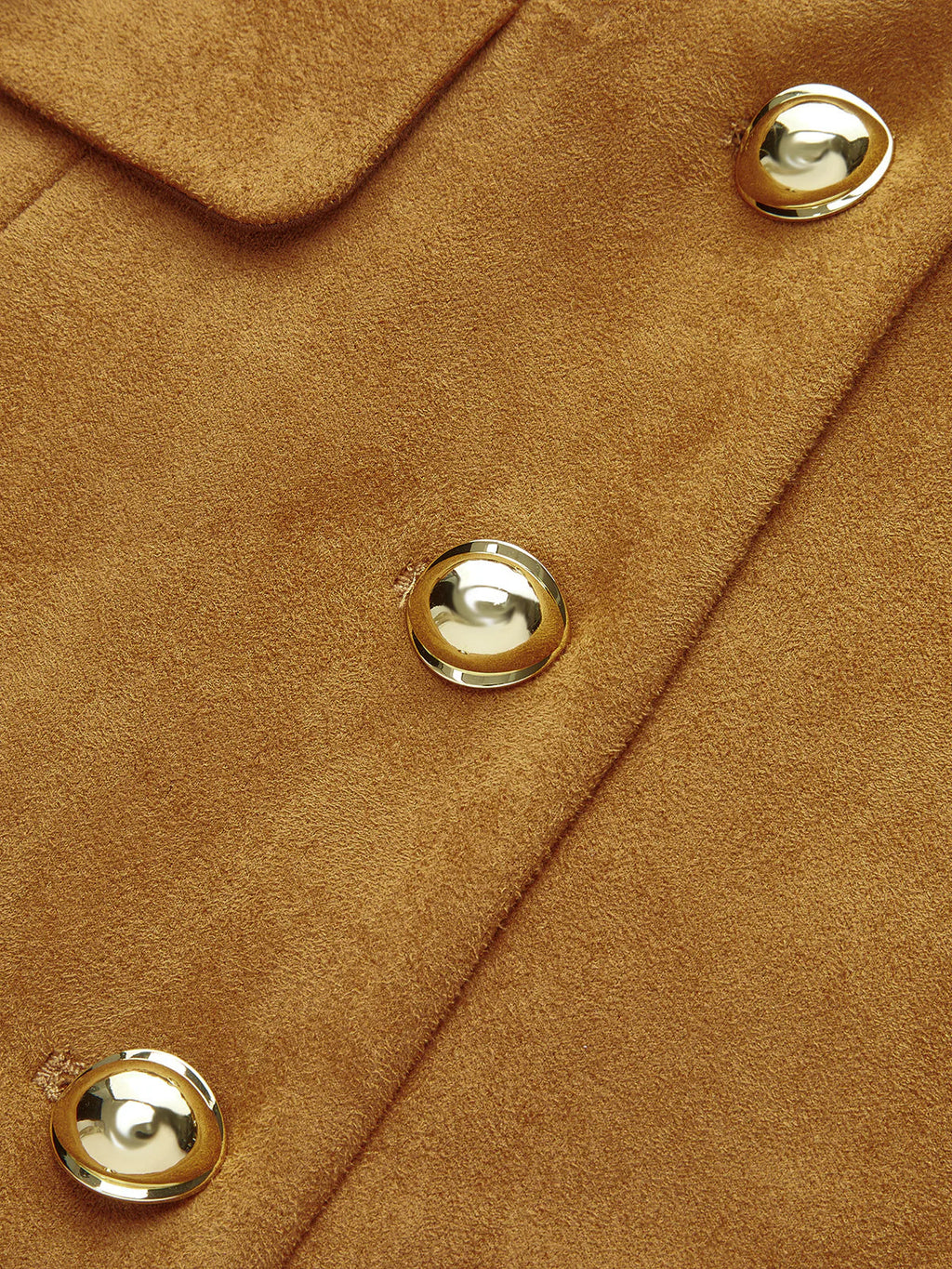 Metal Button Suede Effect Keyhole-Neck Mini Dress