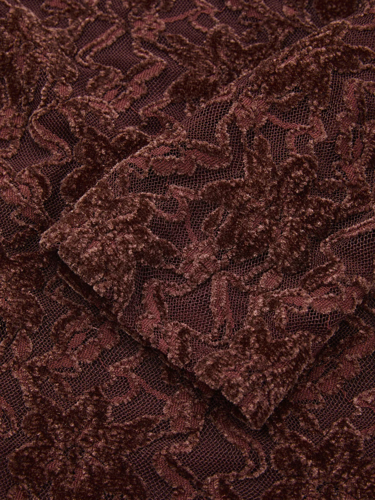 Lace-Jacquard Long-Sleeve Mini Dress