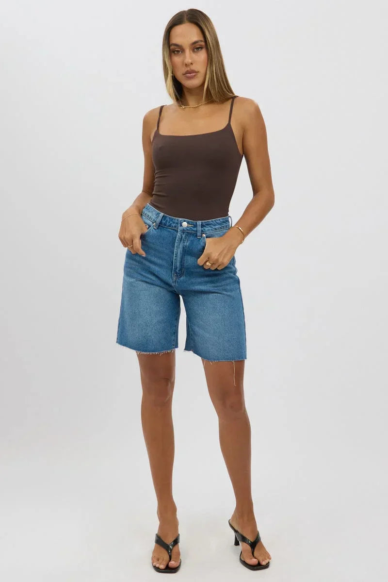 Denim Jorts Mid Rise