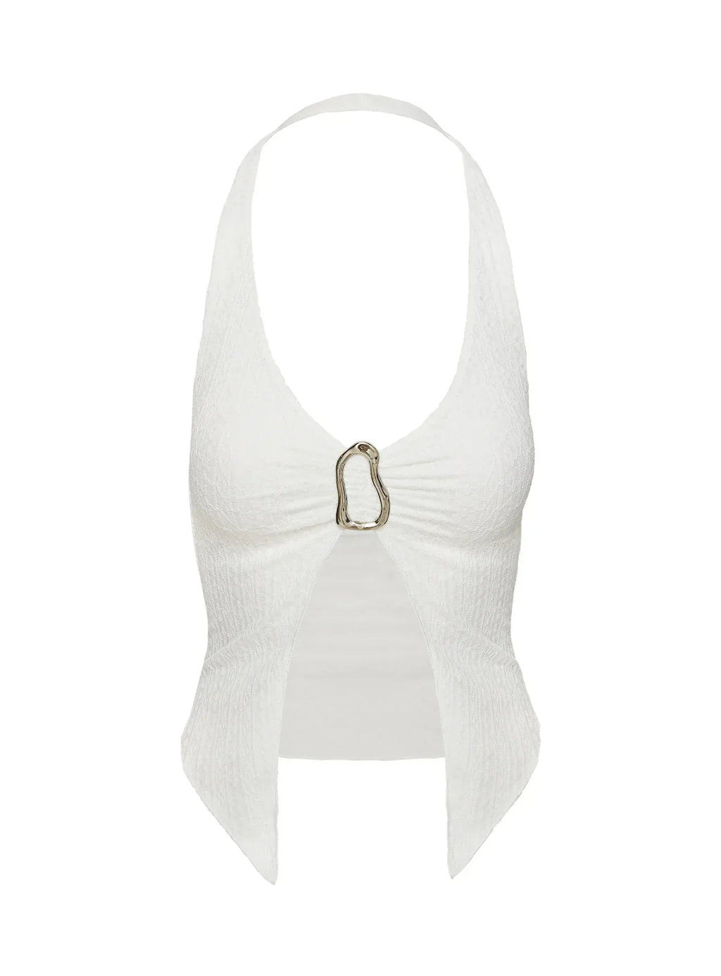 Moderna Halter Lace Top White