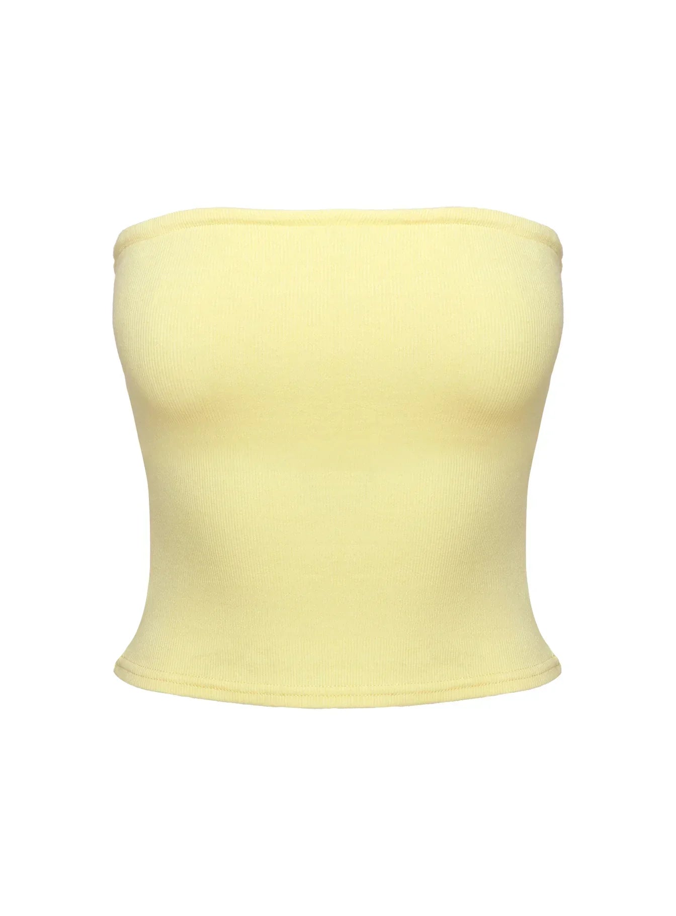 Baseline Strapless Rib Top Yellow