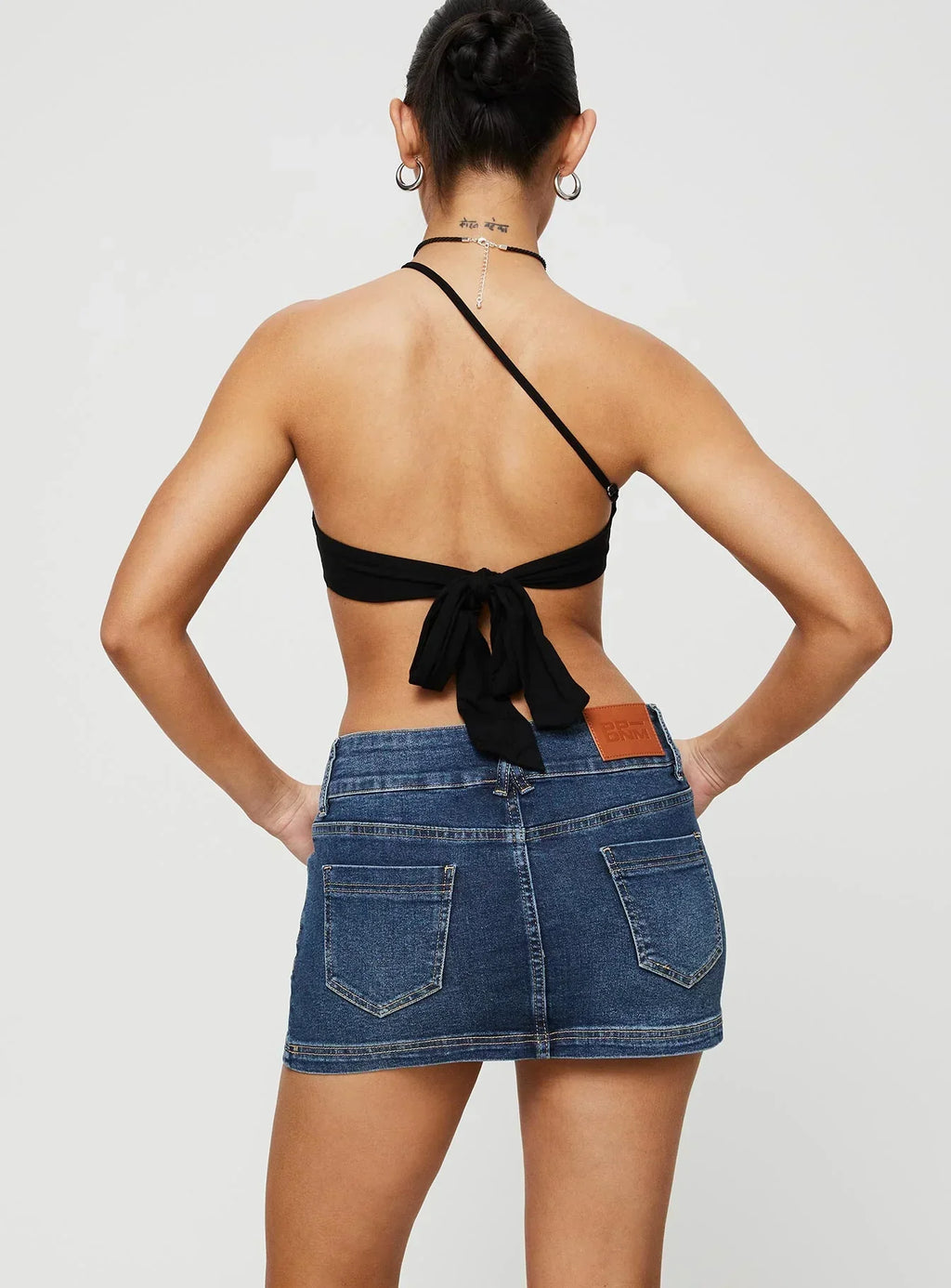 Faya Low Rise Mini Denim Skirt Vintage Dark Wash Tall