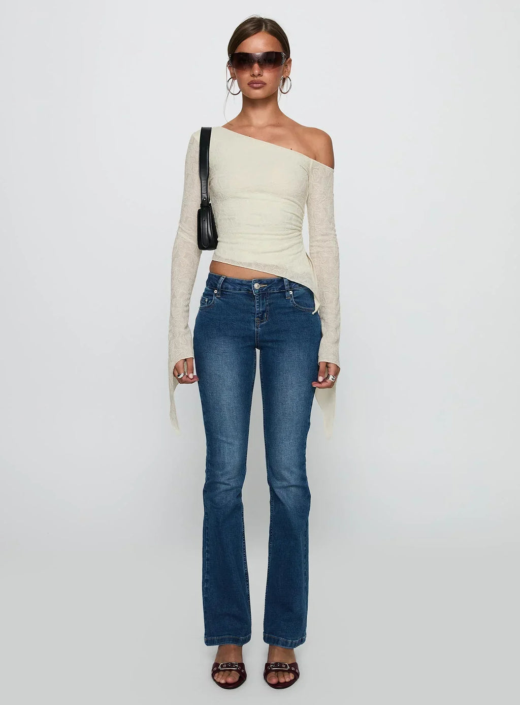 Face Card Long Sleeve Top Cream
