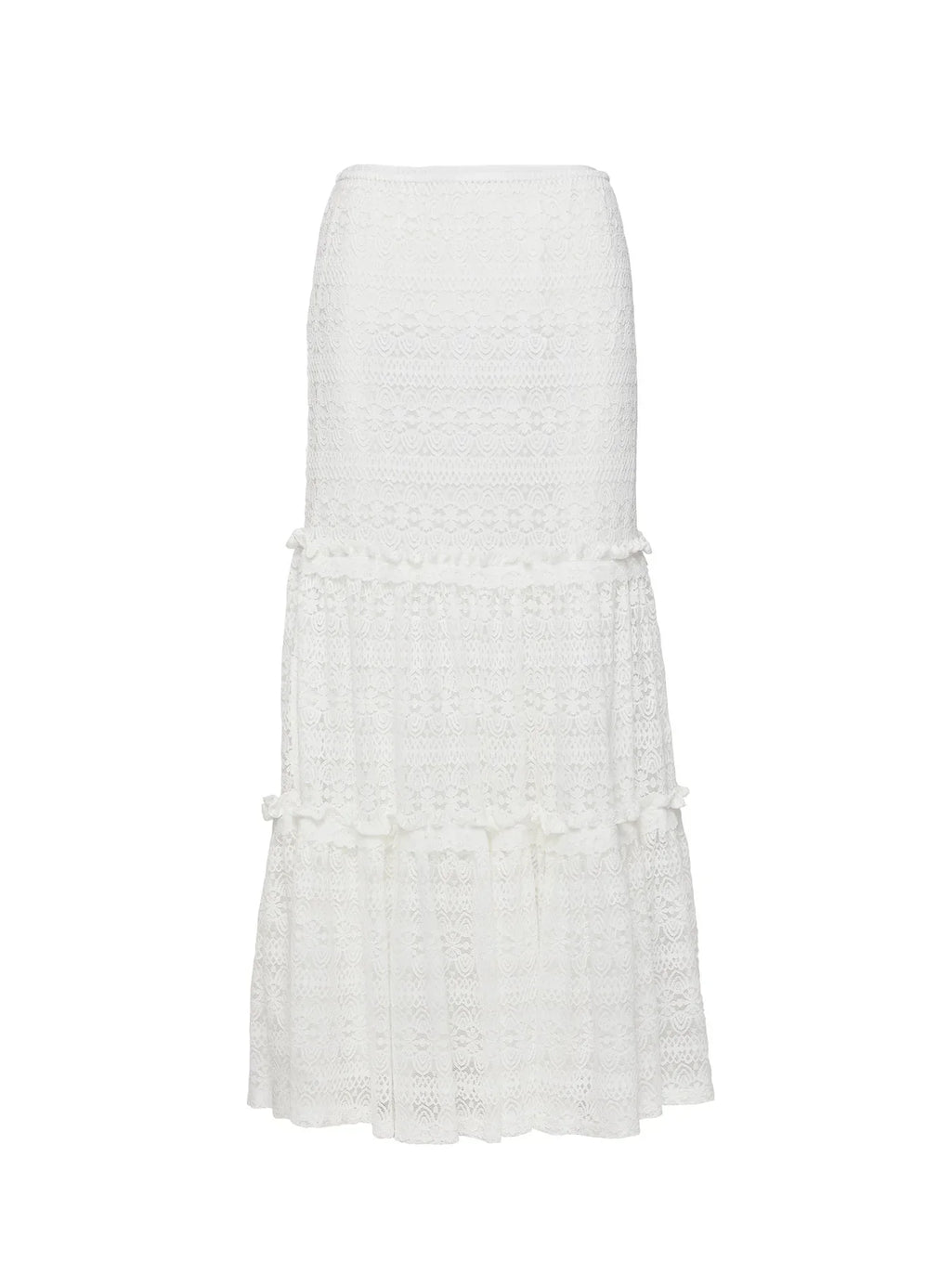 Buttacupe Lace Maxi Skirt White