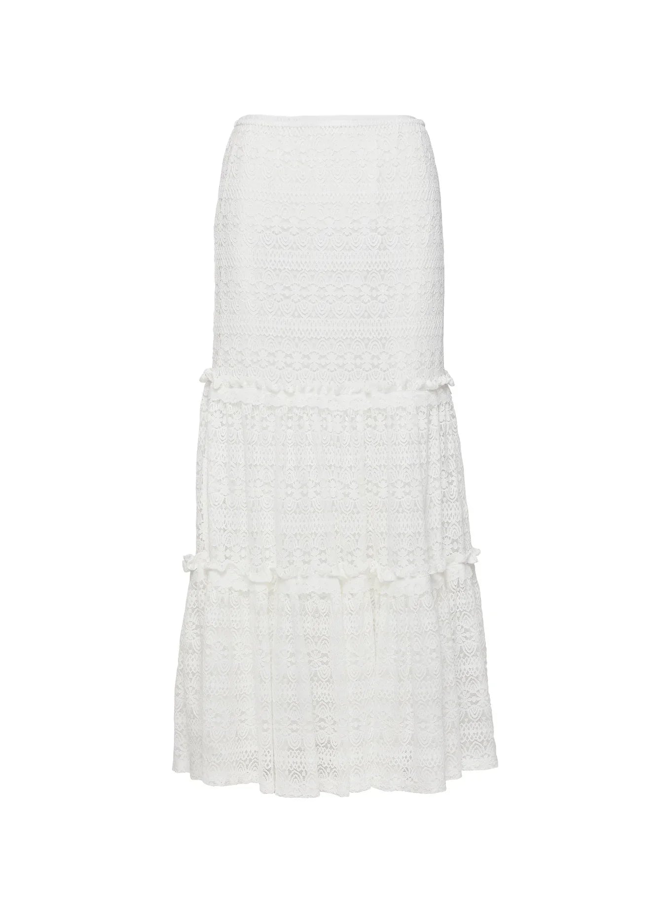 Buttacupe Lace Maxi Skirt White