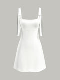 Bow-Strap Backless Mini Dress