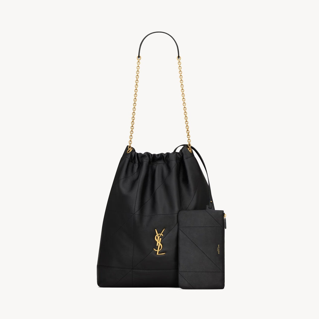 SAINT LAURENT JAMIE POCHON Women's Solid Colour Suede Leather Metal Chain Tote Shoulder Bag Bags #76824