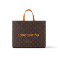 Louis Vuitton Men's Brown Classic Vintage Adjustable Shoulder Strap Embroidered Letter Print Tote Bag - Premium Coated Canvas Leather Bag #75711