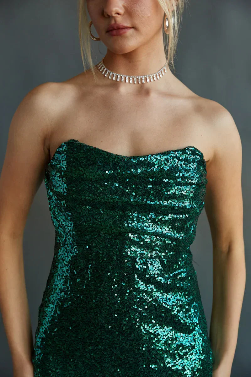 Karina Strapless Sequin Corset Bodycon Mini Dress
