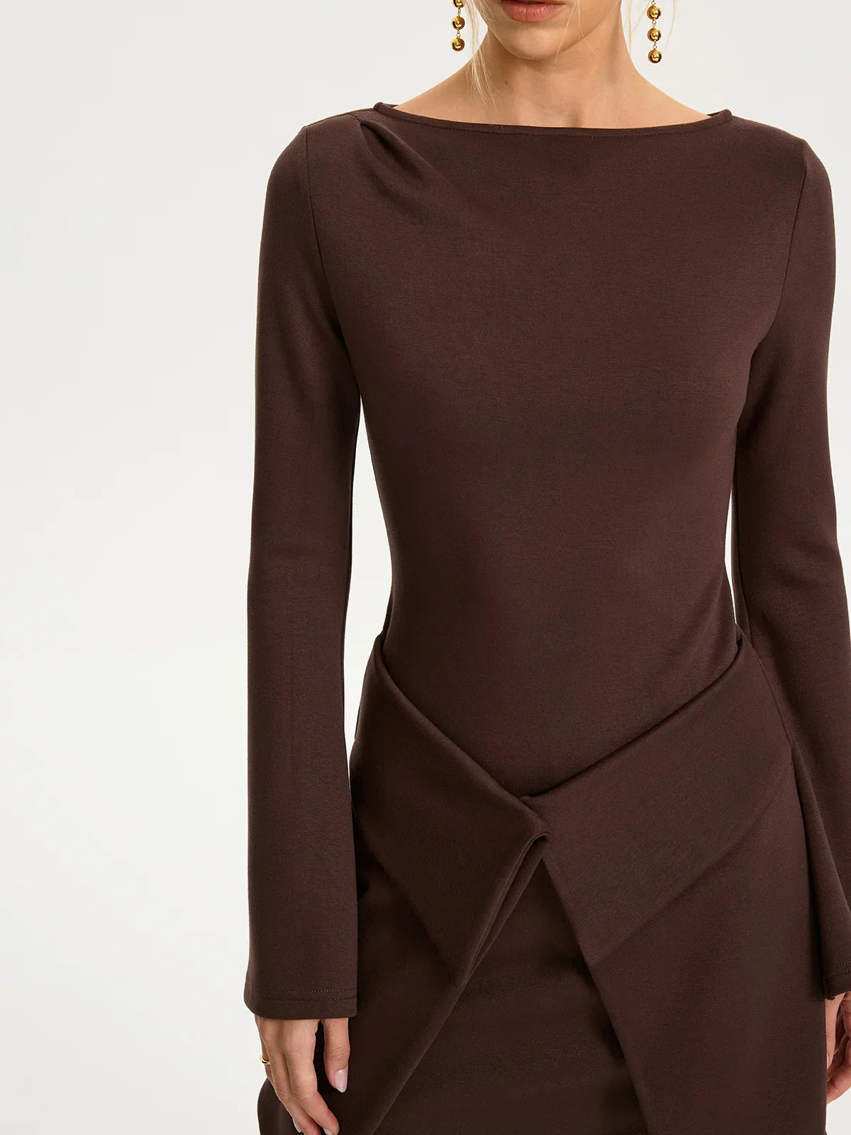 2 in 1 Wrap Long-Sleeve Mini Dress