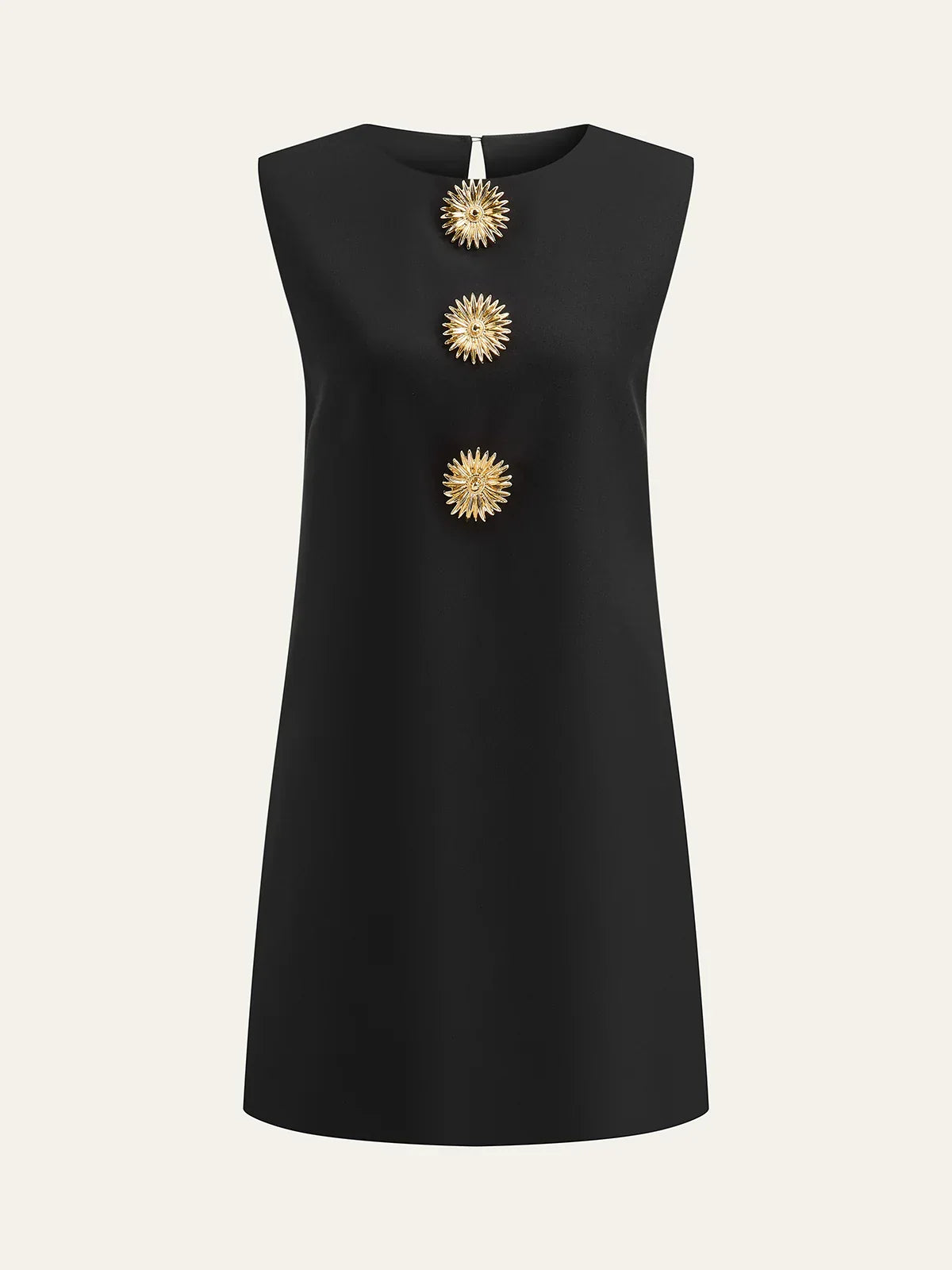 Metal Decor Sleeveless Mini Dress