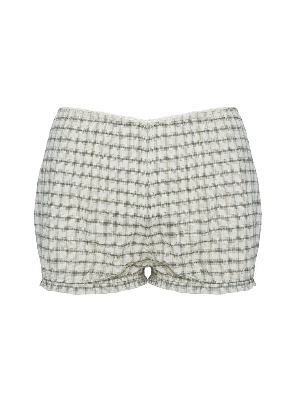 Mousie Micro Shorts Cream Plaid