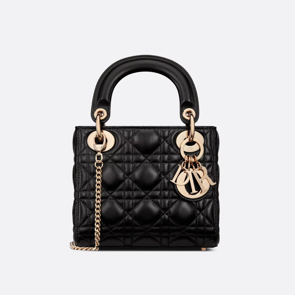 Dior Lady Women's Solid Color Metal Pendant Removable Chain Shoulder Strap Wicker Pattern Sheepskin Leather Single Shoulder Crossbody Handbag Bag Bags #77461