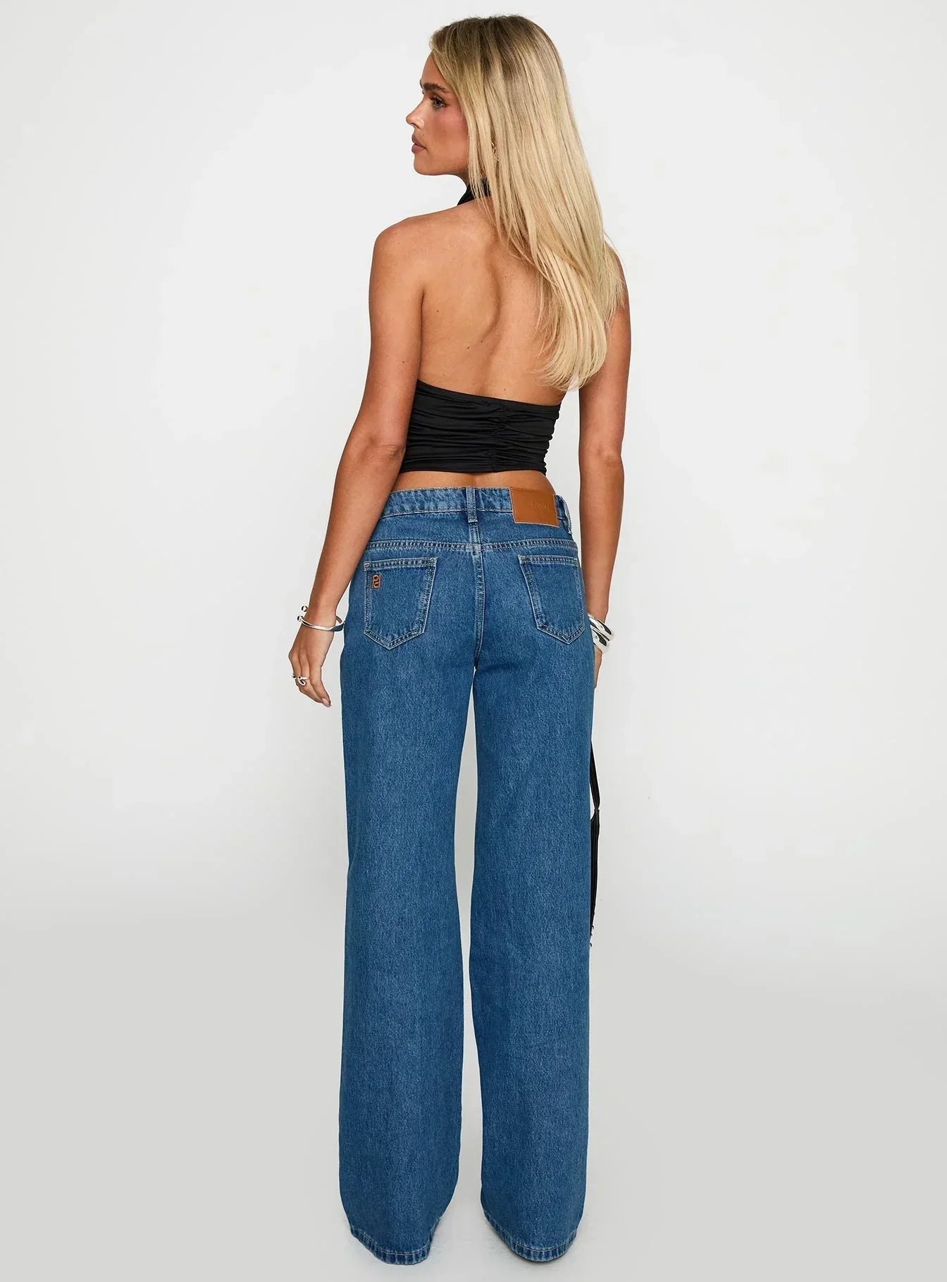 On Sunset Mid Rise Straight Leg Jeans Dark Wash