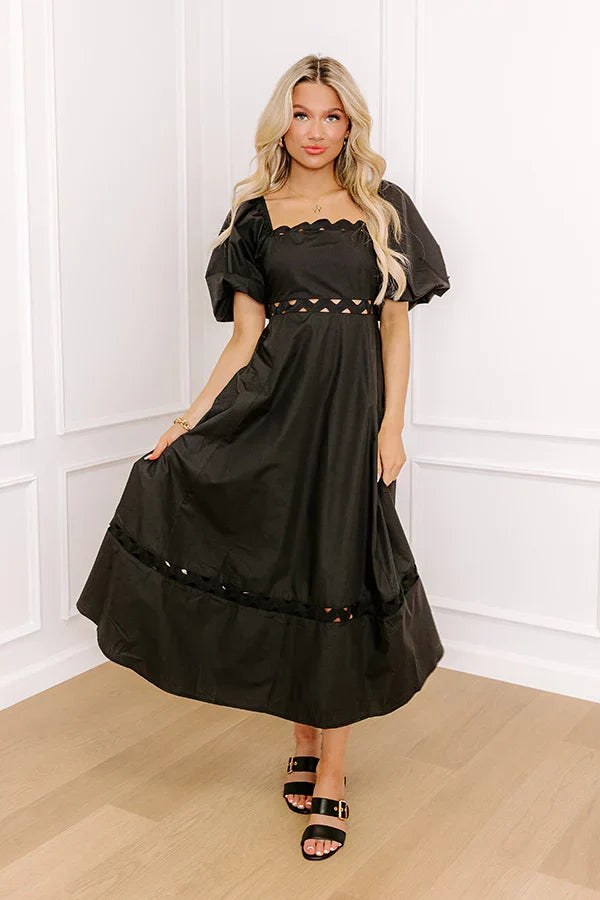 Margaritas Please Cut Out Midi Dress in Black