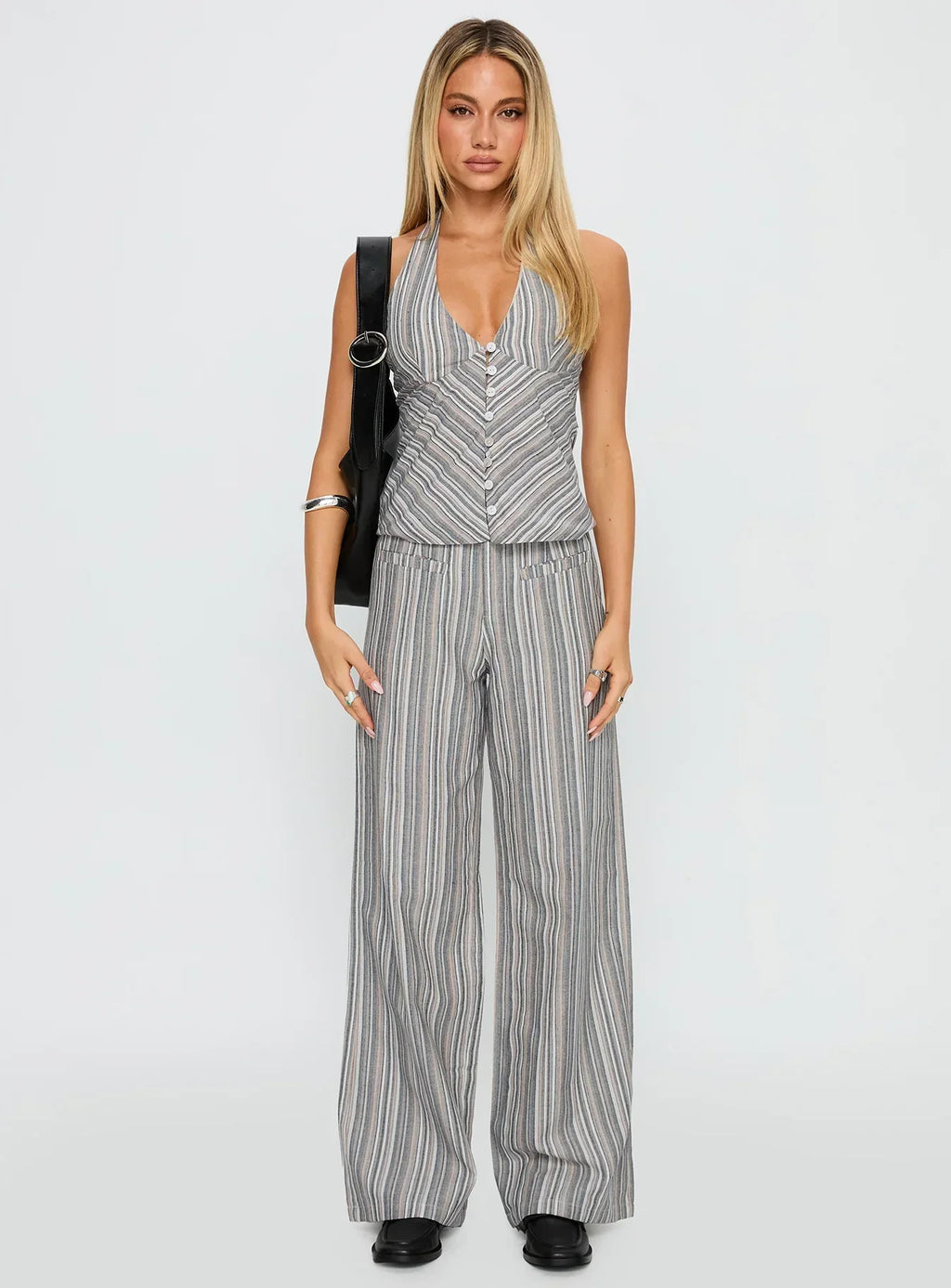 Lunelle Halter Top Multi Stripe