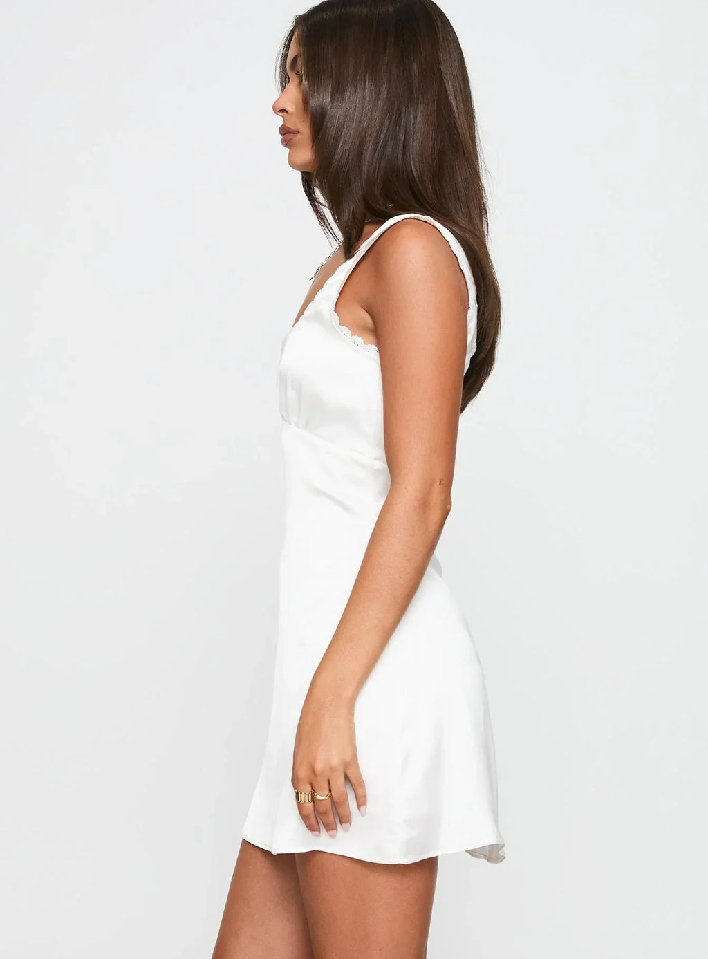 Dasha Satin Mini Dress White
