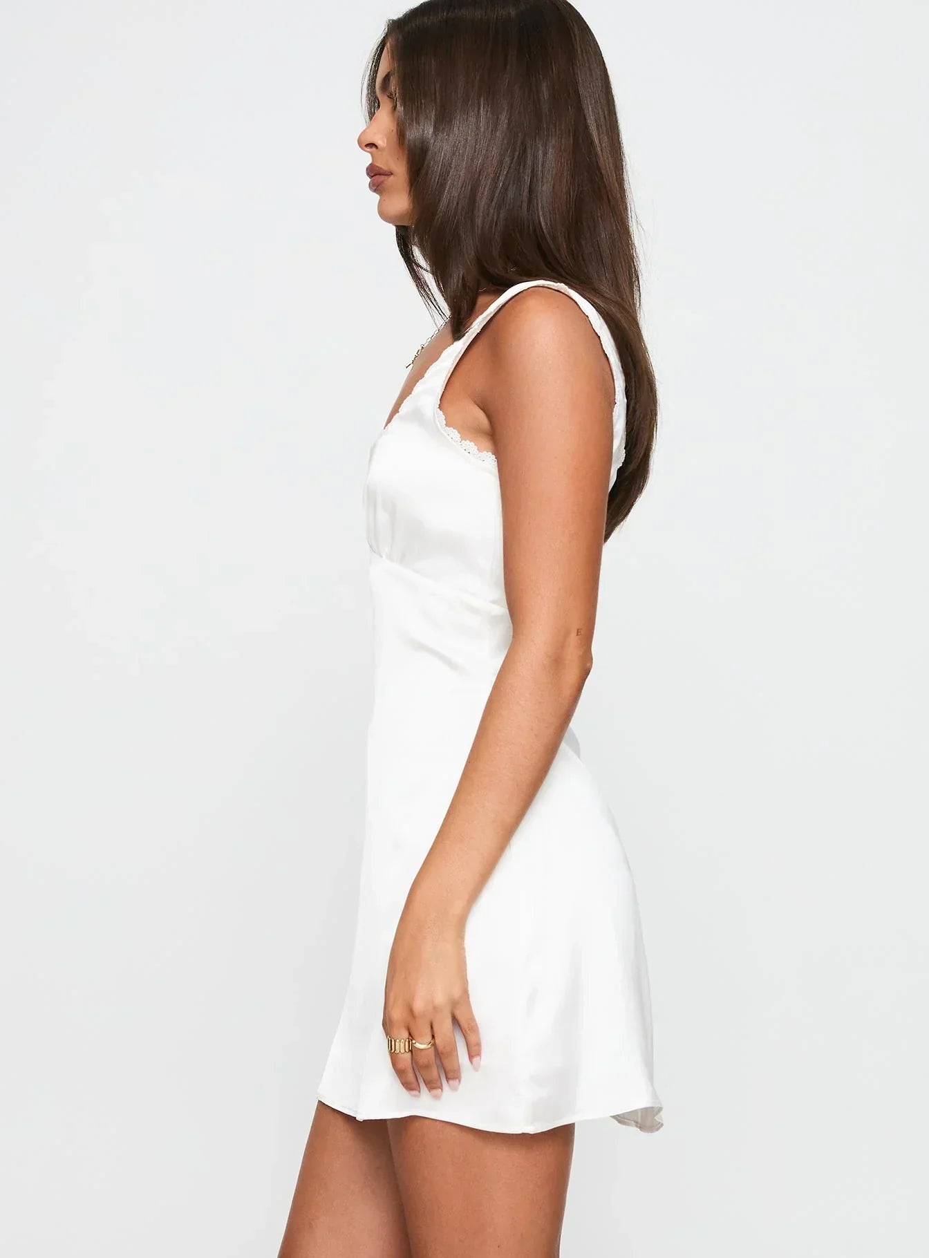 Dasha Satin Mini Dress White