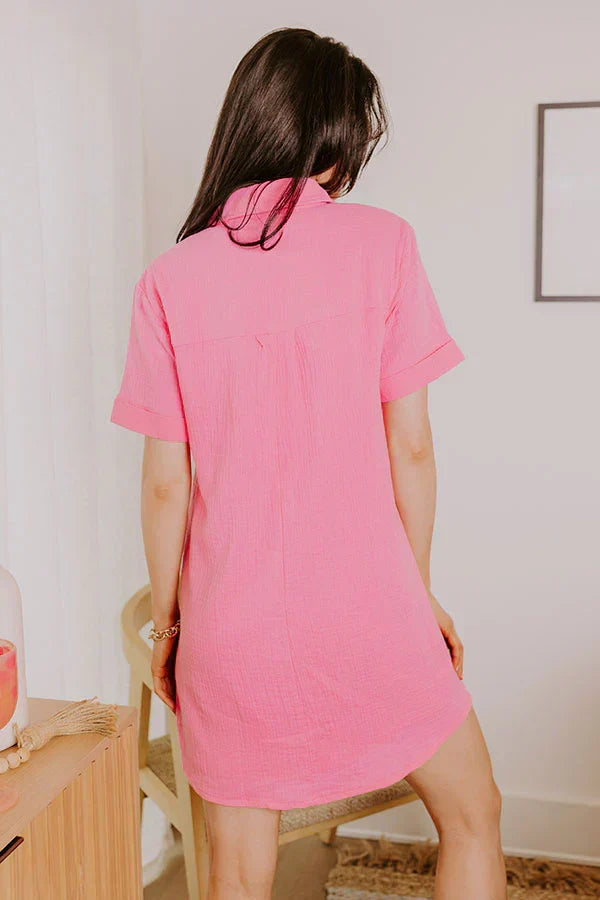 Boardwalk Cutie T-Shirt Mini Dress in Bubblegum Pink