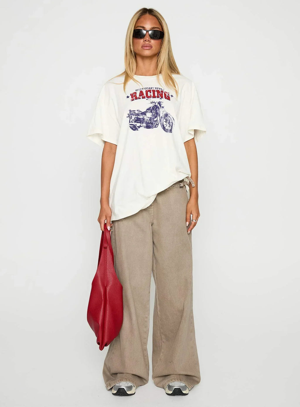 West Coast Style Oversized Top White