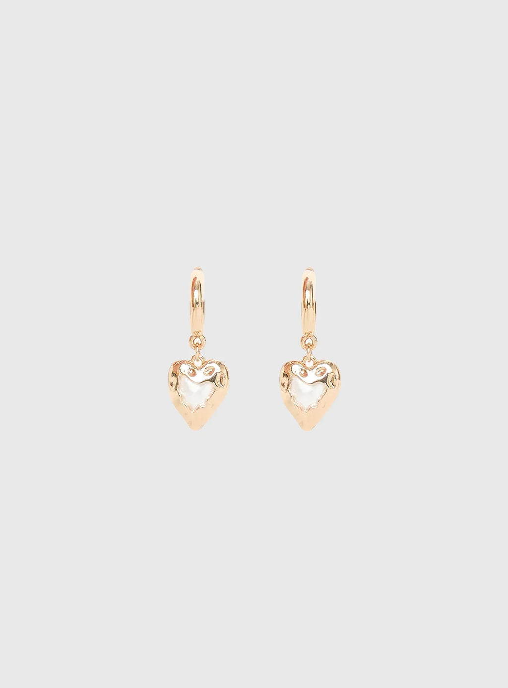Live In Reality Heart Earrings Gold