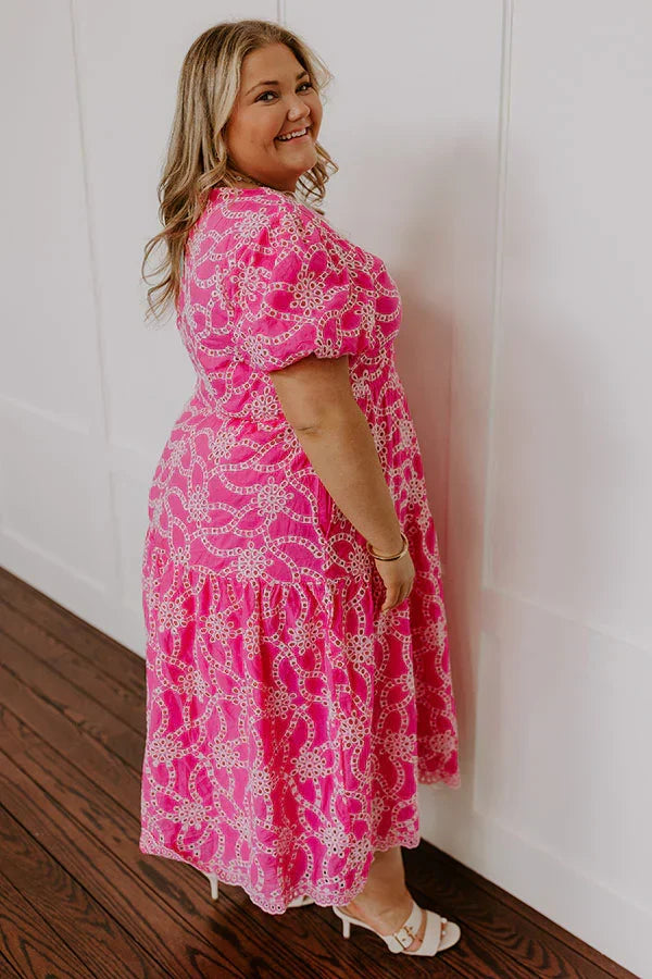 Sweet Surprise Eyelet Midi Dress Curves