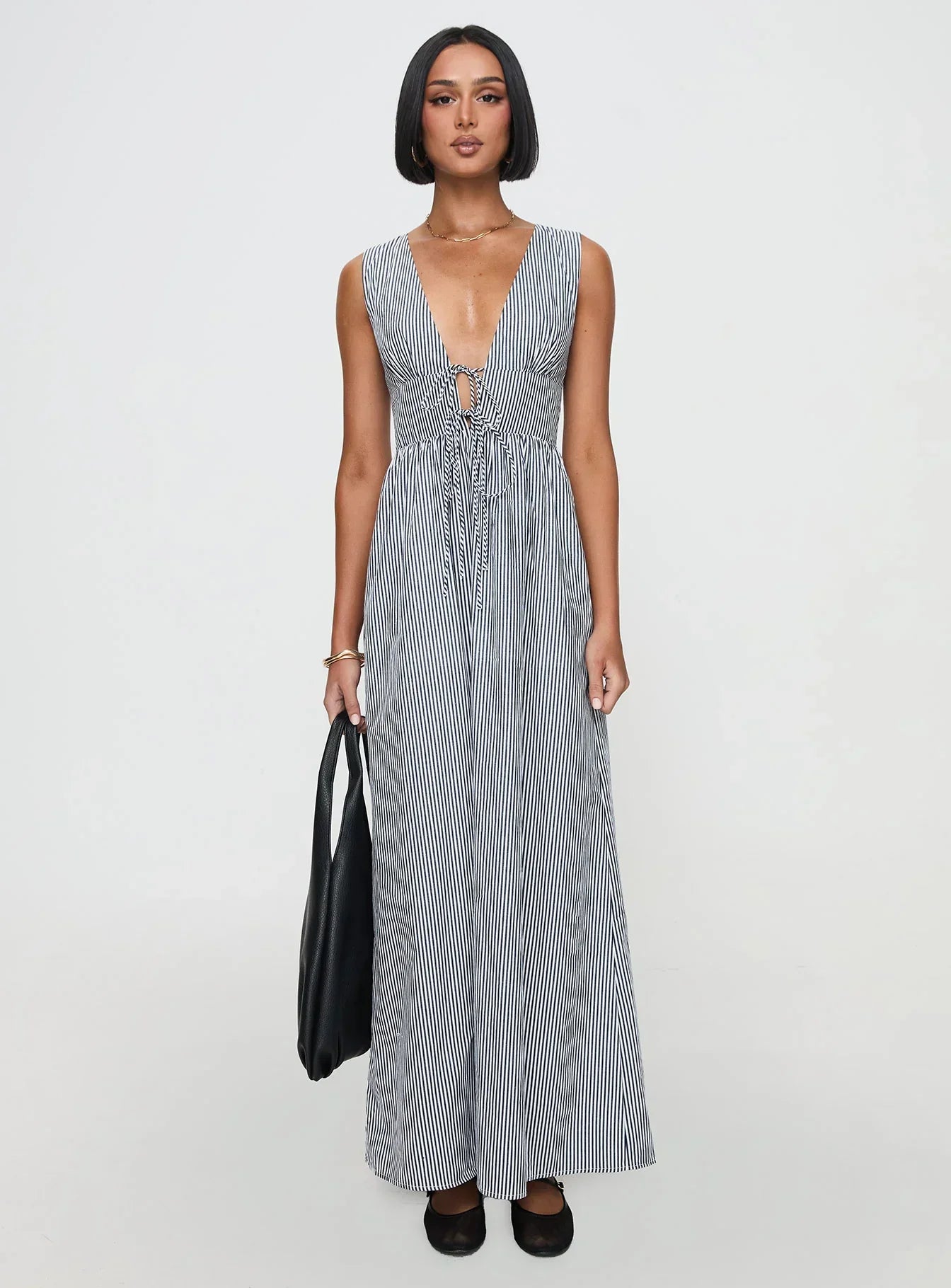 Pokey Maxi Dress Black / White Stripe