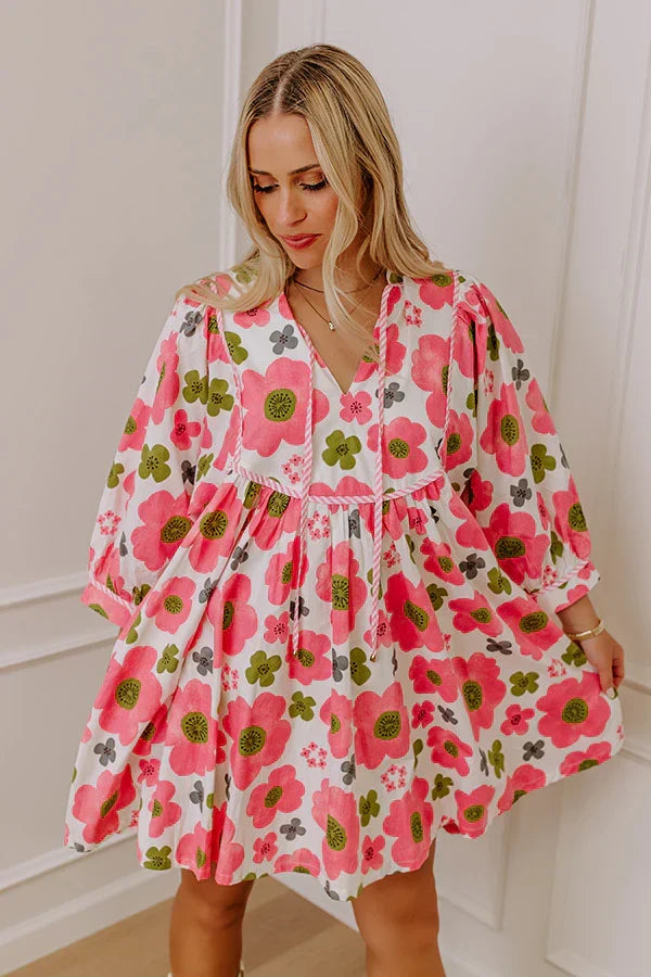 Happy Blooms Floral Mini Dress
