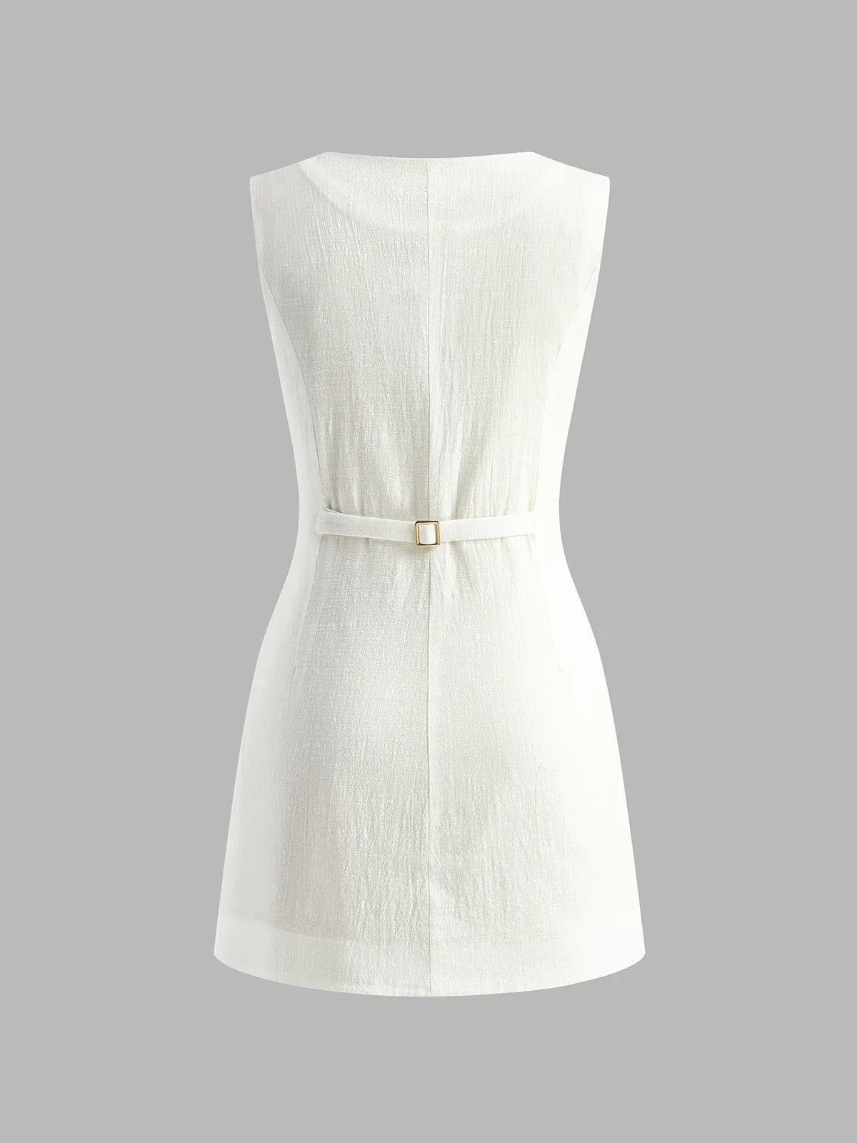 Cotton Button-Front Short Dress