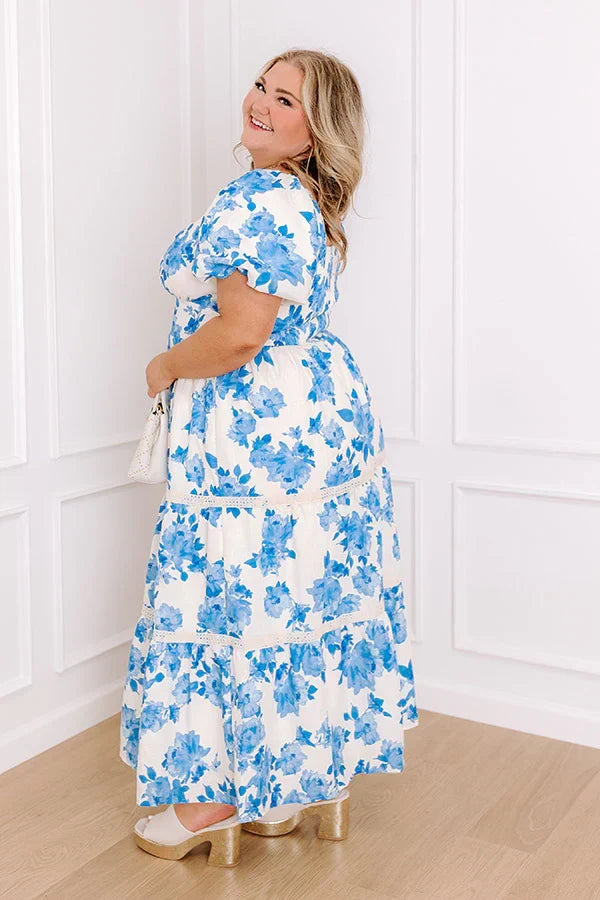 French Gardens Floral Midi Dress Curves