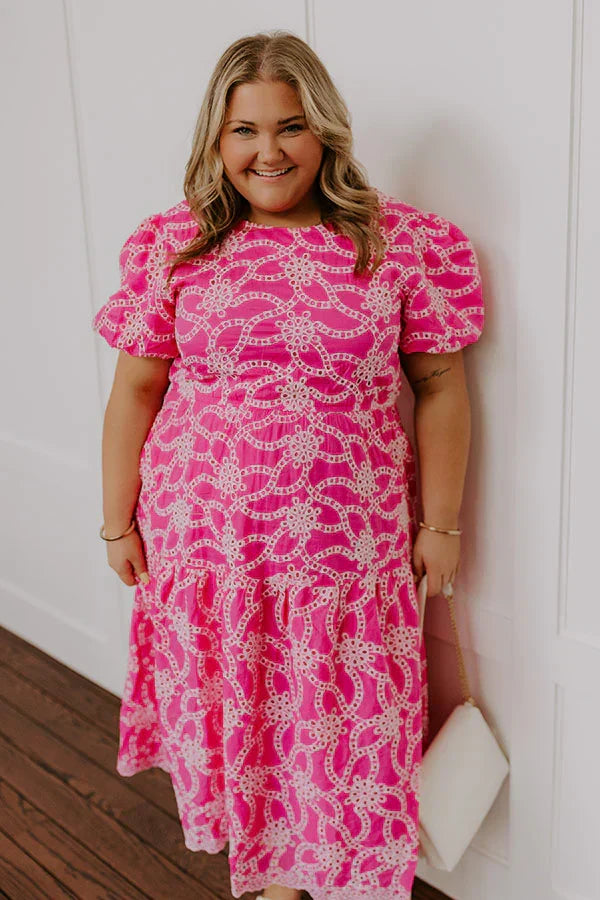 Sweet Surprise Eyelet Midi Dress Curves