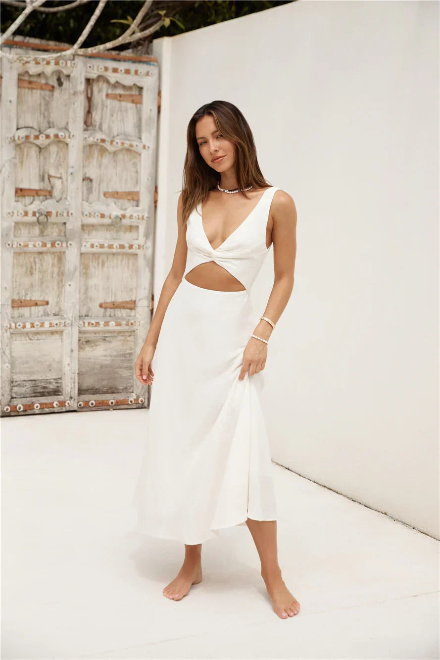 Soft Silhouette Maxi Dress White