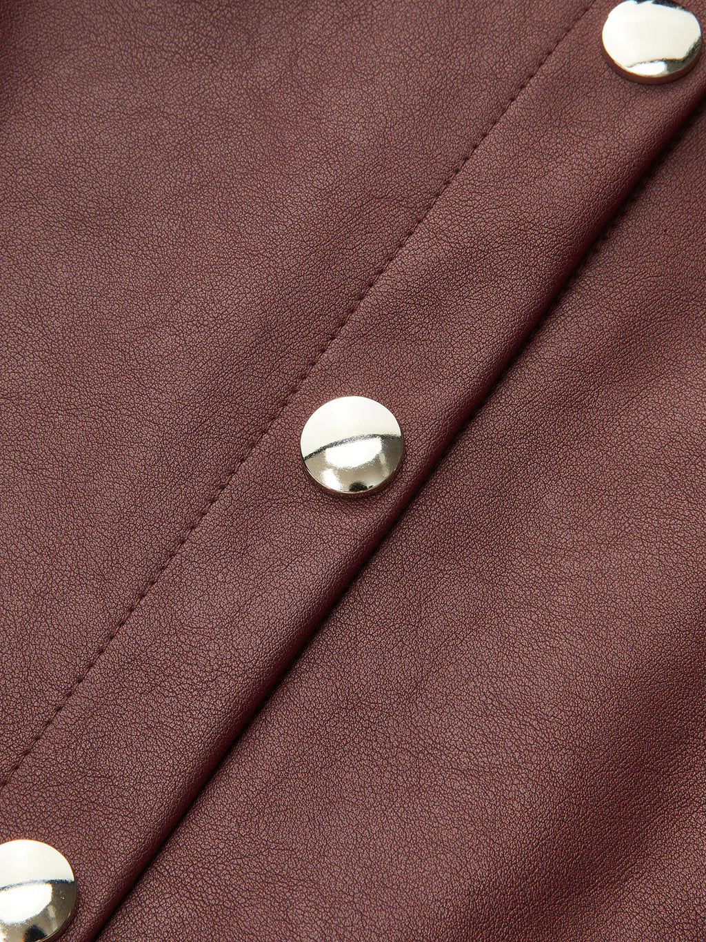 Double-Collar PU Leather Shirt Dress