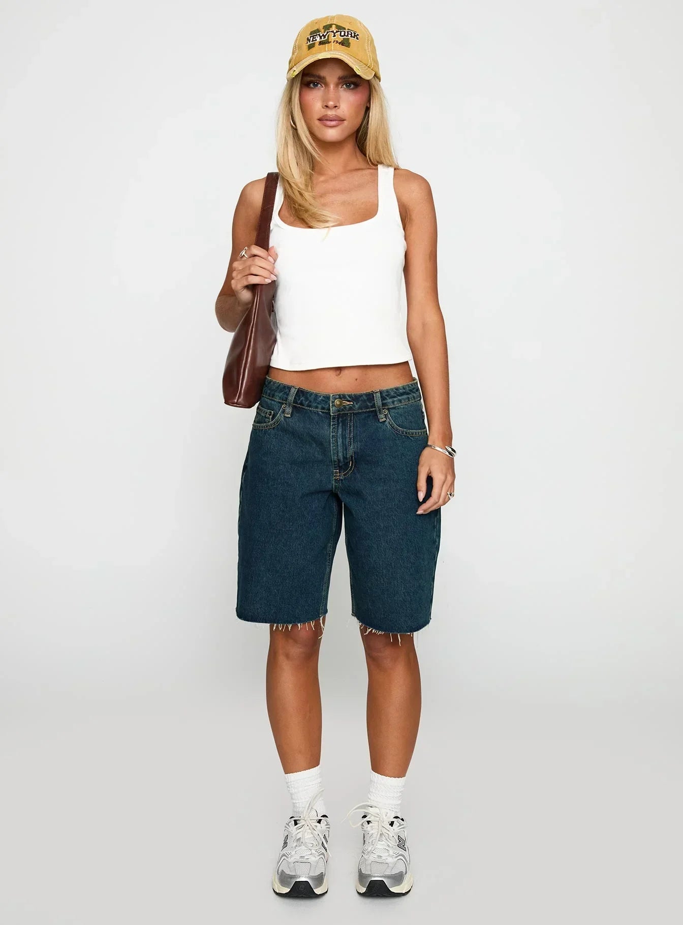 Cult Classic Longline Denim Shorts Vintage Wash