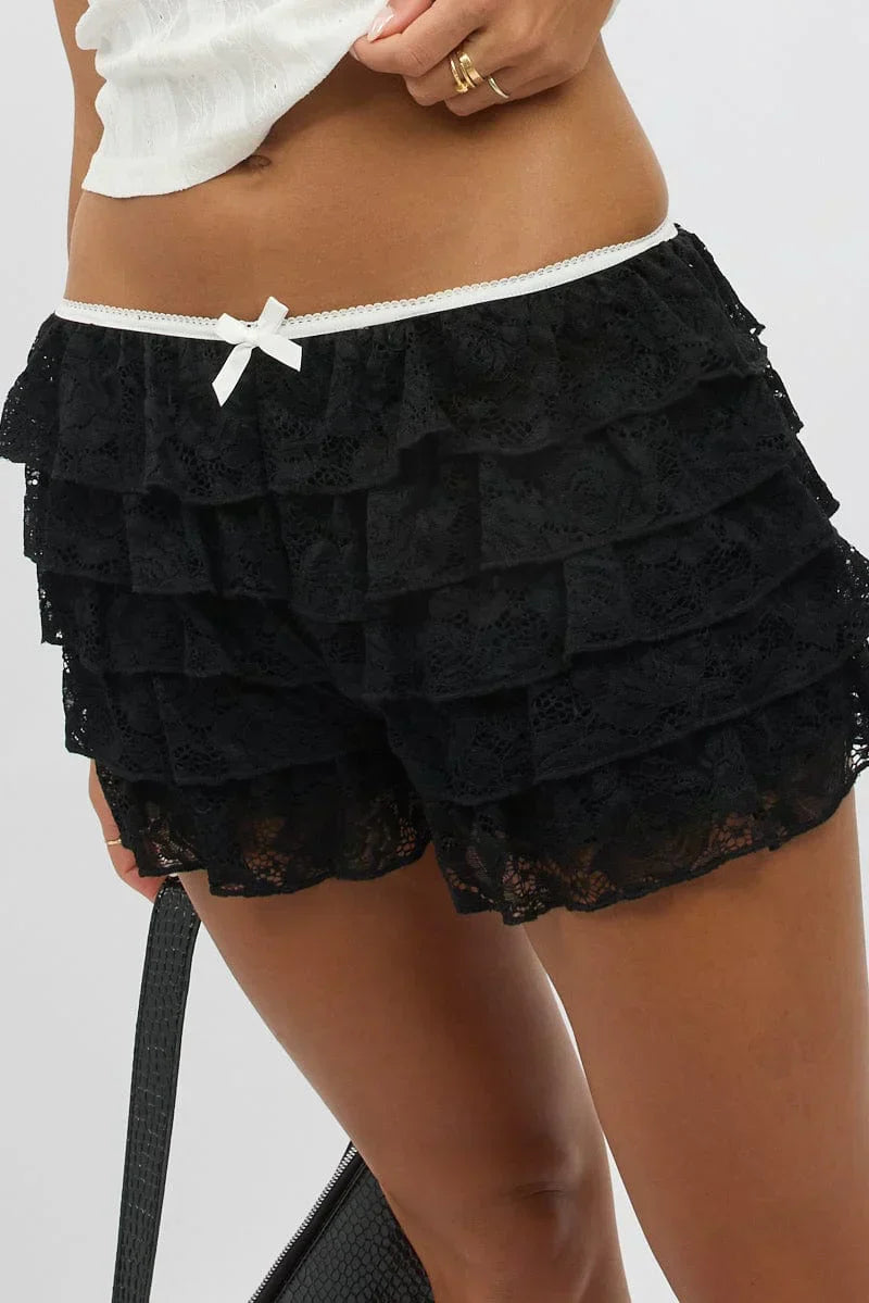Black Mini Shorts Lace