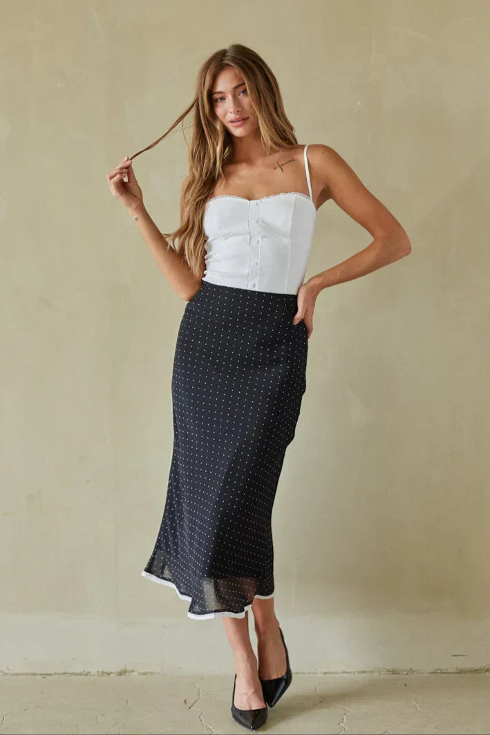 Melissa Polka Dot Midi Skirt