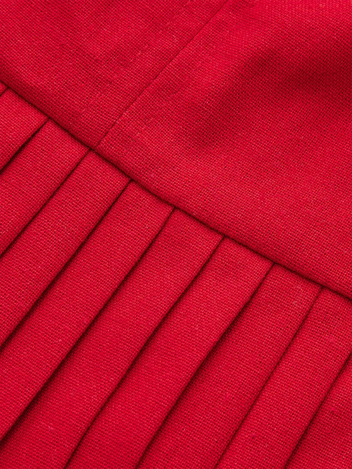 Shirt-Collar Pleated Dress with Belt