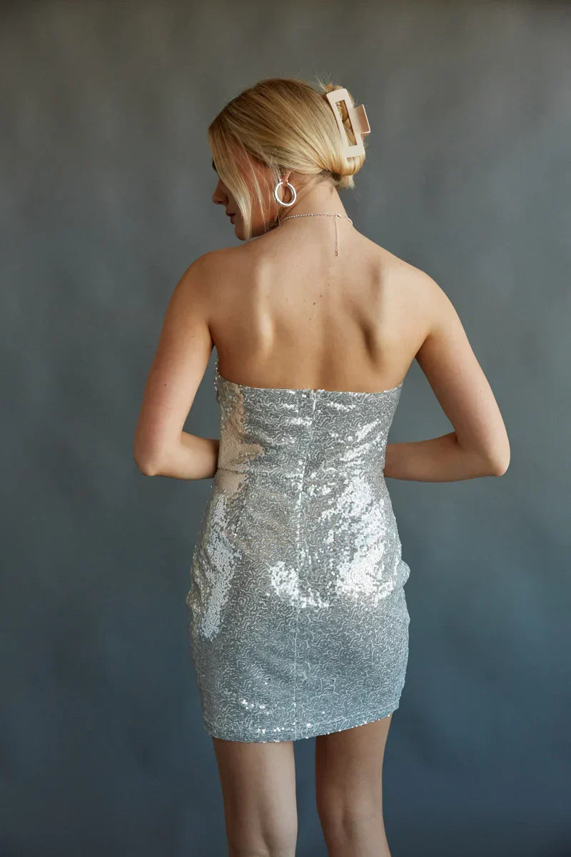 Karina Strapless Sequin Corset Bodycon Mini Dress