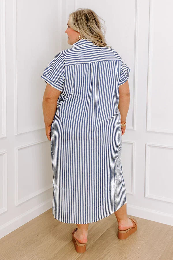 Coastal Charisma Stripe Midi Dress Curves