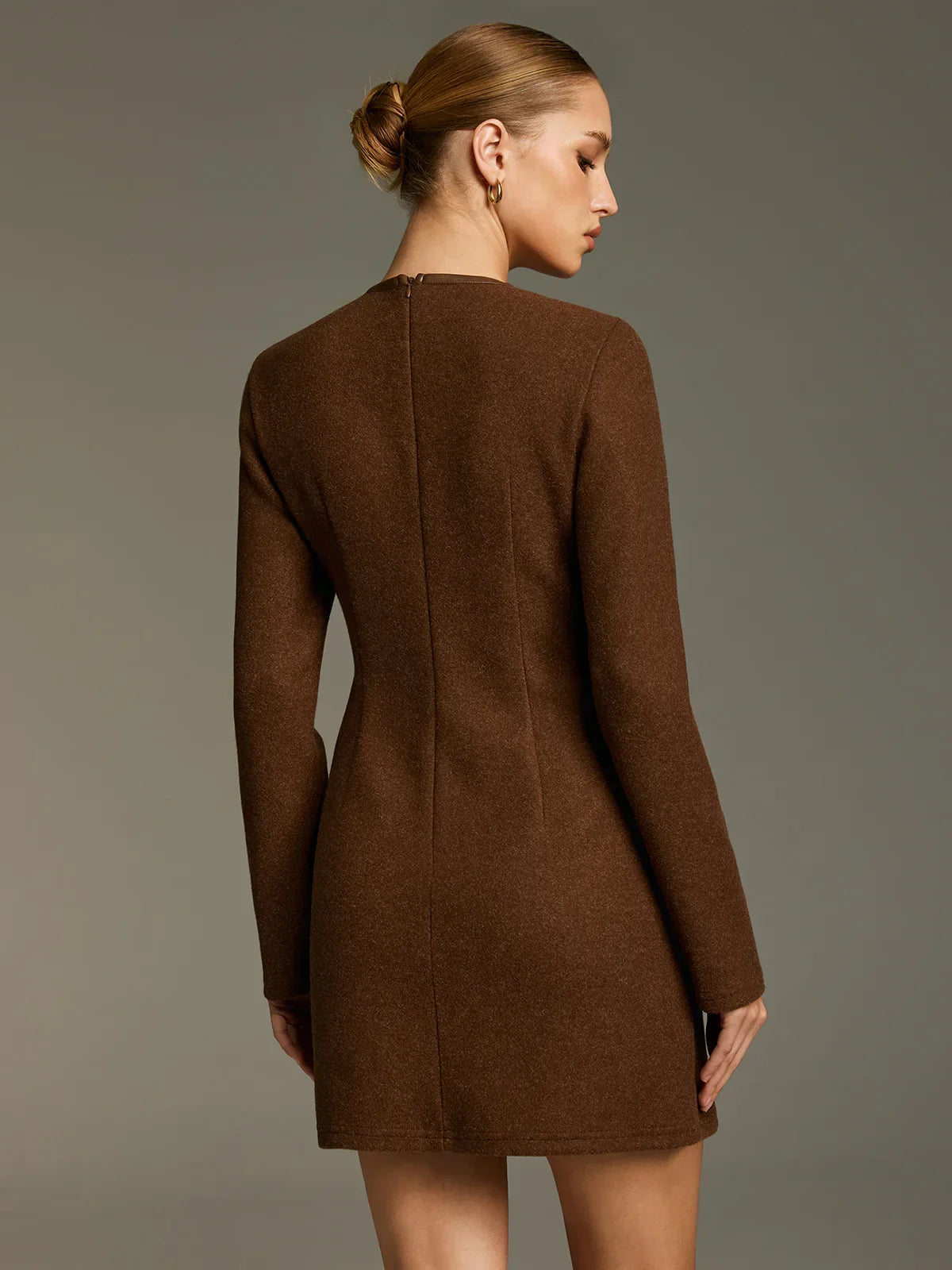 Horsebit Detail A-Line Mini Dress