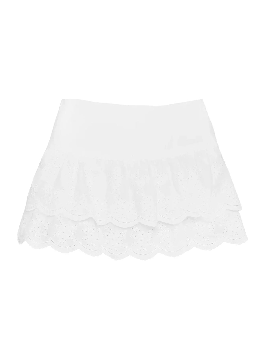 Sweetheart Broiderie Skort White
